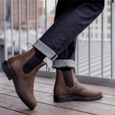BLUNDSTONE MENS CHELSEA ANKLE BOOT - ANTIQUE BROWN